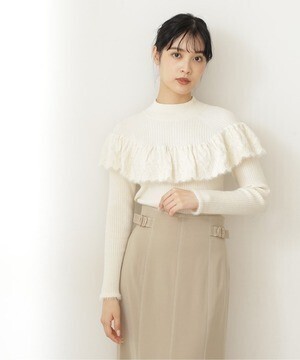 JILLSTUART ヨークフリルニット