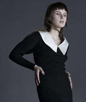 DOUBLE STANDARD CLOTHING D Nero / 襟付きニットセーター