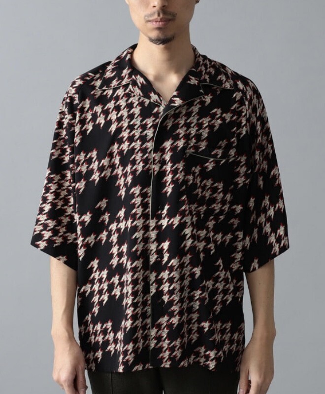 International Gallery BEAMS パイピング オープンカラーシャツ A