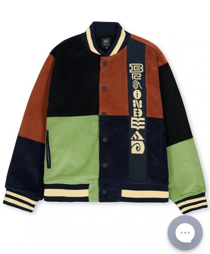 BRAIN DEAD JACQUARD PATCHWORK LETTERMAN JACKET