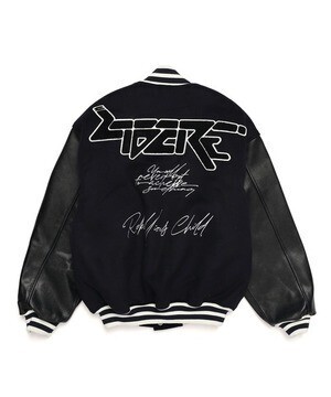 LIBERE LEATHER SLEEVE STADIUM JACKET ビッグシルエットレザースリーブスタジアムジャケット スタジャン /