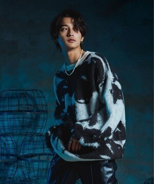 Ellno Loset フラワー柄モヘアタッチニット