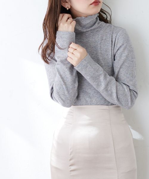 natural couture メランジカットリブタートル