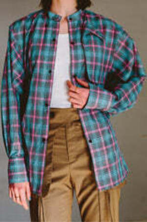 led.tokyo LUCENT ORGANDY CHECK 2WAY SHIRT