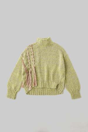 led.tokyo MARBLE CLR CROCHET TOP