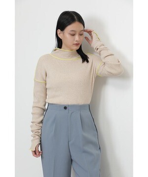 mici リブハイネックニット