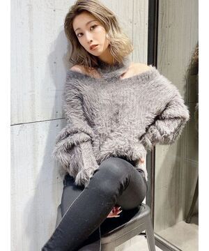 GYDA 2WAYシャギーチョーカーニット トップス