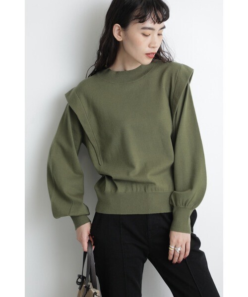 ROSE BUD 肩タックデザインニット