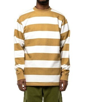TAIKAN STRIPED L/S CREW TAN / ロングスリーブボーダーTシャツ