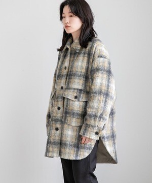 LOWRYS FARM シャギーチェックシャツジャケット