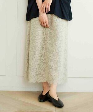 le.coeur blanc オーガニックコットンレーススカート
