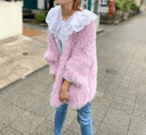BayBee shaggy cardigan(lavender pink)