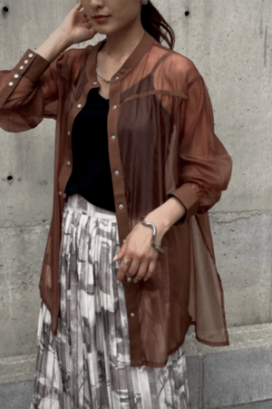 &g’aime Loose silhouette sheer shirt 988-69200