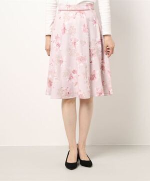 LAISSE PASSE 水彩フラワーフロッキースカート