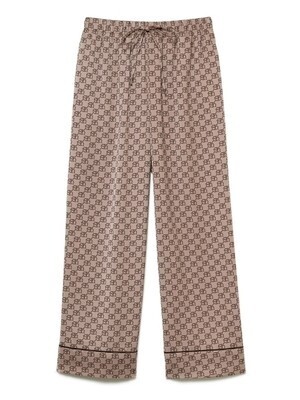 SNIDEL HOME モノグラムサテンロングパンツ