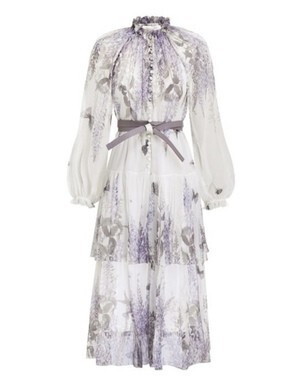 ZIMMERMANN LUMINOUS TIERED MIDI dress