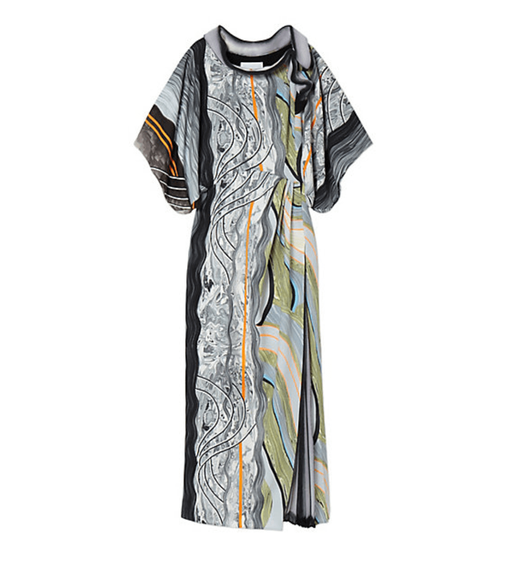 Mame Kurogouchi Ｍａｒｂｌｅ　Ｐｒｉｎｔ　Ｄｒｅｓｓ　ｗｉｔｈ　Ｉｔａｊｉｍｅ　Ｄｅｔａｉｌ