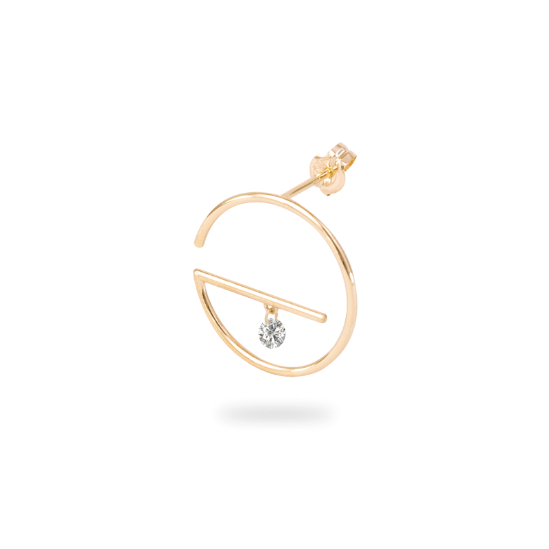 PRMAL FLOATING DIAMOND HOOP EARRING S