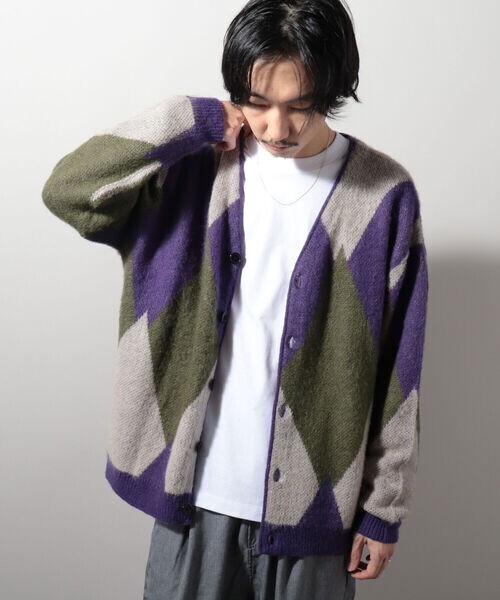 GLOSTER モヘヤミックスカーディガン