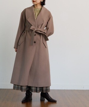 LADYMADE BIGラウンドカラーウールガウンコート