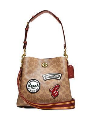 COACH マルチパッチ・シグネチャー・コーテッド・キャンバス・ショルダーバッグ