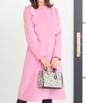Prima Scherrer コートドレス スカラップ 微起毛素材