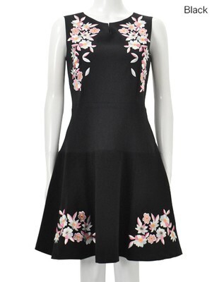 Chesty Flower Embroidery Onepiece