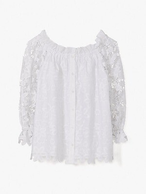 kate spade new york broderie anglaise gathered top
