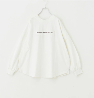 CUBE SUGAR 度詰天竺 ハードウォッシュ バックプリント モックネック Tシャツ