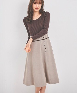 LAISSE PASSE グレンチェックニットドッキングワンピース