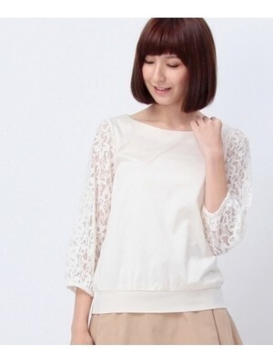 anatelier レーススリーブカットソー