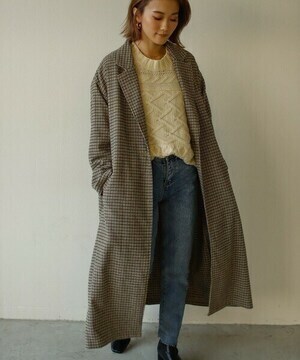 Auntie Rosa Holiday チェックルーズチェスターコート