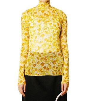 LE CIEL BLEU Marble Flower Turtle Neck Top