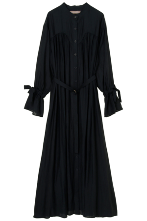 ALEXIA STAM Stand Collar Maxi Dress Charcoal
