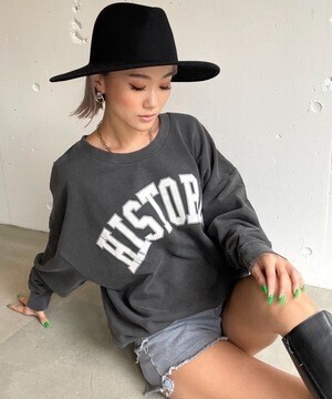 Blondey カレッジロゴスウェットトップス