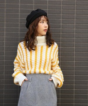 Heather フロントクロップドガラプルオーバー