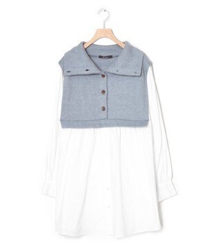 w closet 起毛リブドッキングチュニック