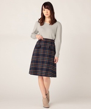 LAISSE PASSE チェックAラインスカート