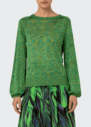 AKRIS PUNTO Space-Dye Back Tie Pullover