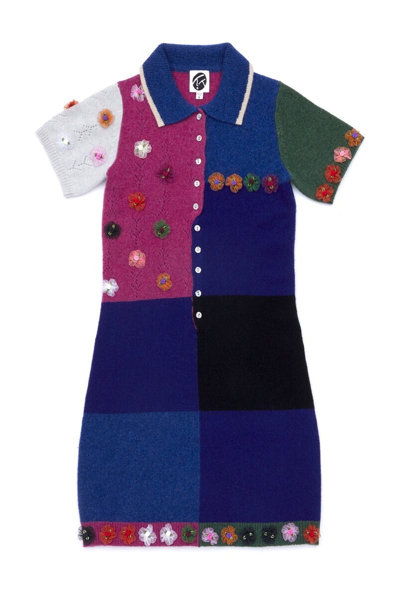 YANYAN CHECKED SHORT SLEEVE MINI DRESS IN VERY BERRY LAMBSWOOL