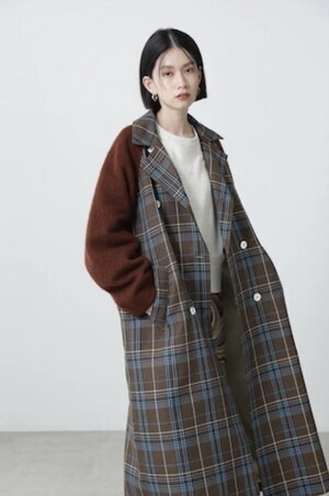 ROSE BUD 異素材コンビネーションコート