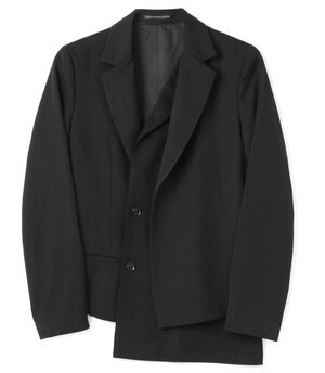 Y's GABARDINE LEFT LAYERED JACKET