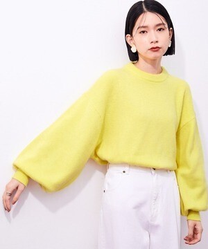 ADAM ET ROPE' 【WEB限定】FOXWOOLミックスボリュームニットプルオーバー