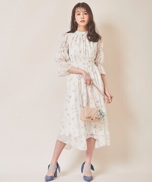 31 Sons de mode 花柄プリントシアーワンピース
