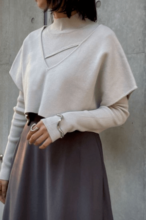 &g’aime Short vest layered knit 986-69014