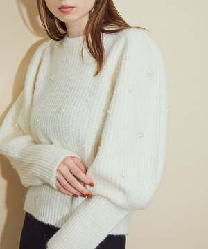 MADEMOISELLE ROPE' パールニットプルオーバー