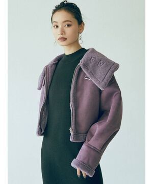 MURUA オーバーカラーショートフェイクムートン