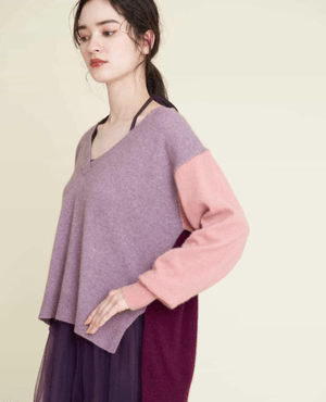 S sybilla カラーブロックニットプルオーバー