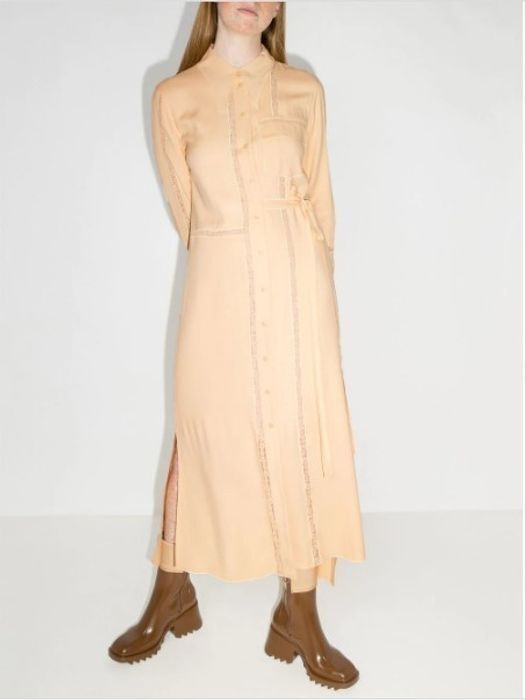 Chloe レーストリムシャツドレス