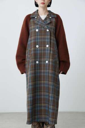 CREOLME 異素材コンビネーションコート